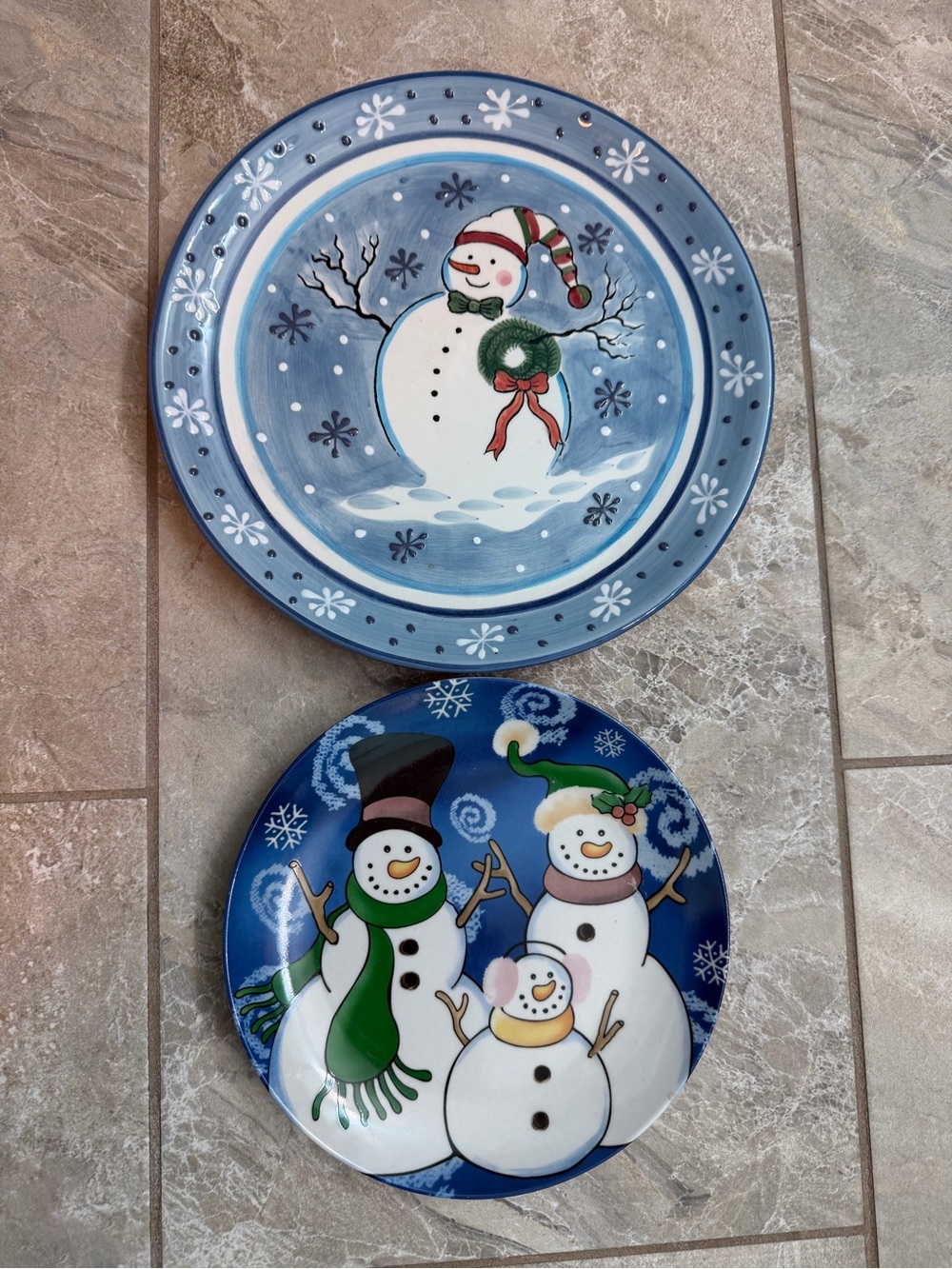 Snowmen Winter Ceramic Plates